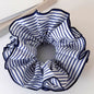 Blue Striped Large Intestine Hairband Ball Head Fabric