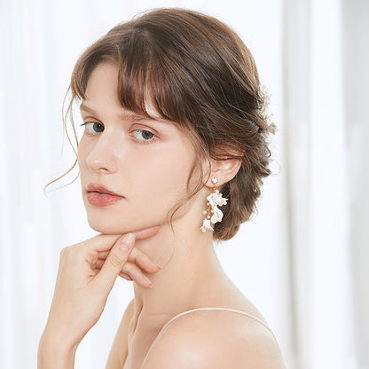 White Wedding Flower Hairpin Comb Suit For Women