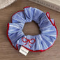 Blue Striped Large Intestine Hairband Ball Head Fabric
