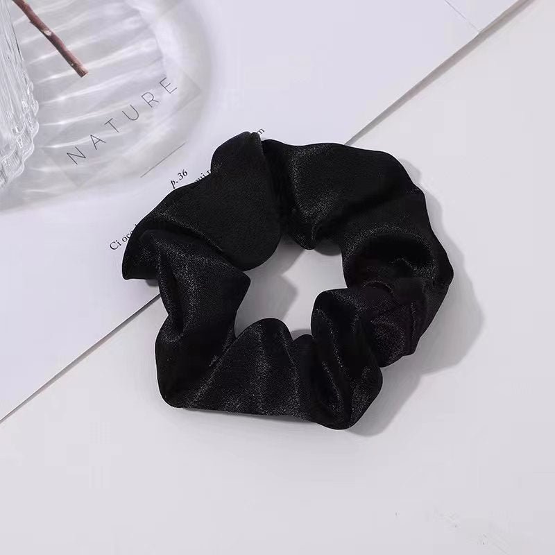 Solid Color Crystal Satin Large Intestine Hair Ring