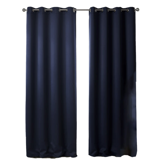 Rideaux occultants bleu foncé imprimés pour chambre à coucher