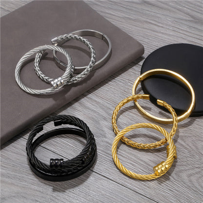 Titanium Steel Bracelet Suit Punk Creative Personality Roman