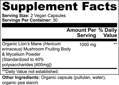 Lions Mane Mushroom Supplement Cognitive Support, Focus, Mood Boost, And Recovery For Athletes