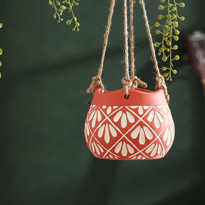 Cradle And Flower Pot Hanging Creative Green Radish Succulents