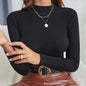 Autumn And Winter Thin Half Turtleneck Slim Fit Sweater Women